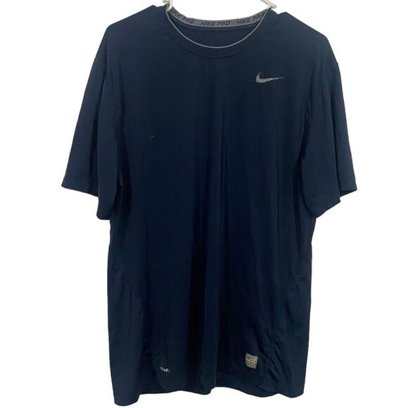 Nike Pro Navy Short Sleeve Athletic T-Shirt - Picture 1 of 3
